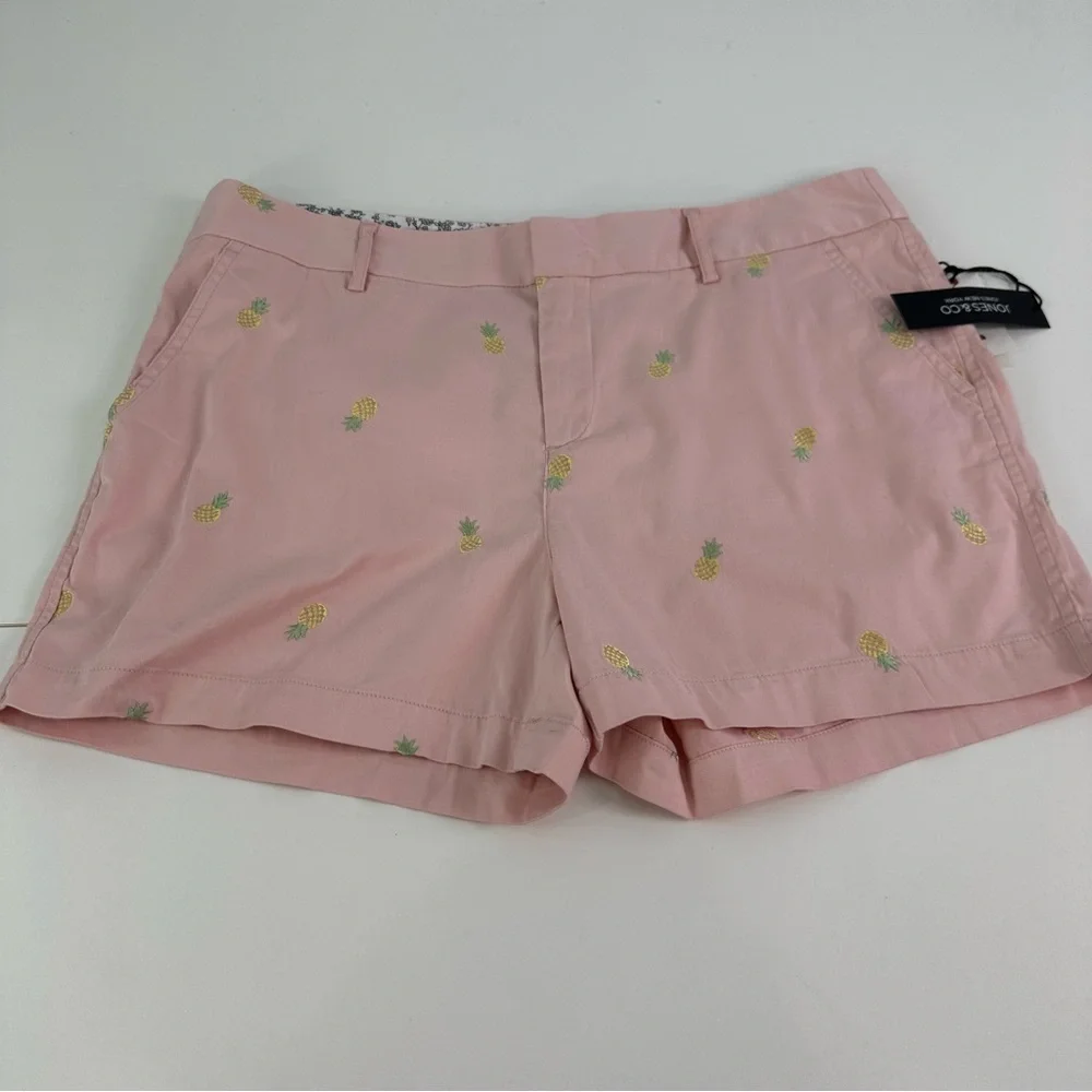 Jones & Co. Size 12 Set of Two Shorts New; Blue Palm Trees & Pink Pineapples